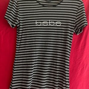 Bebe Black and White Striped Top size Small